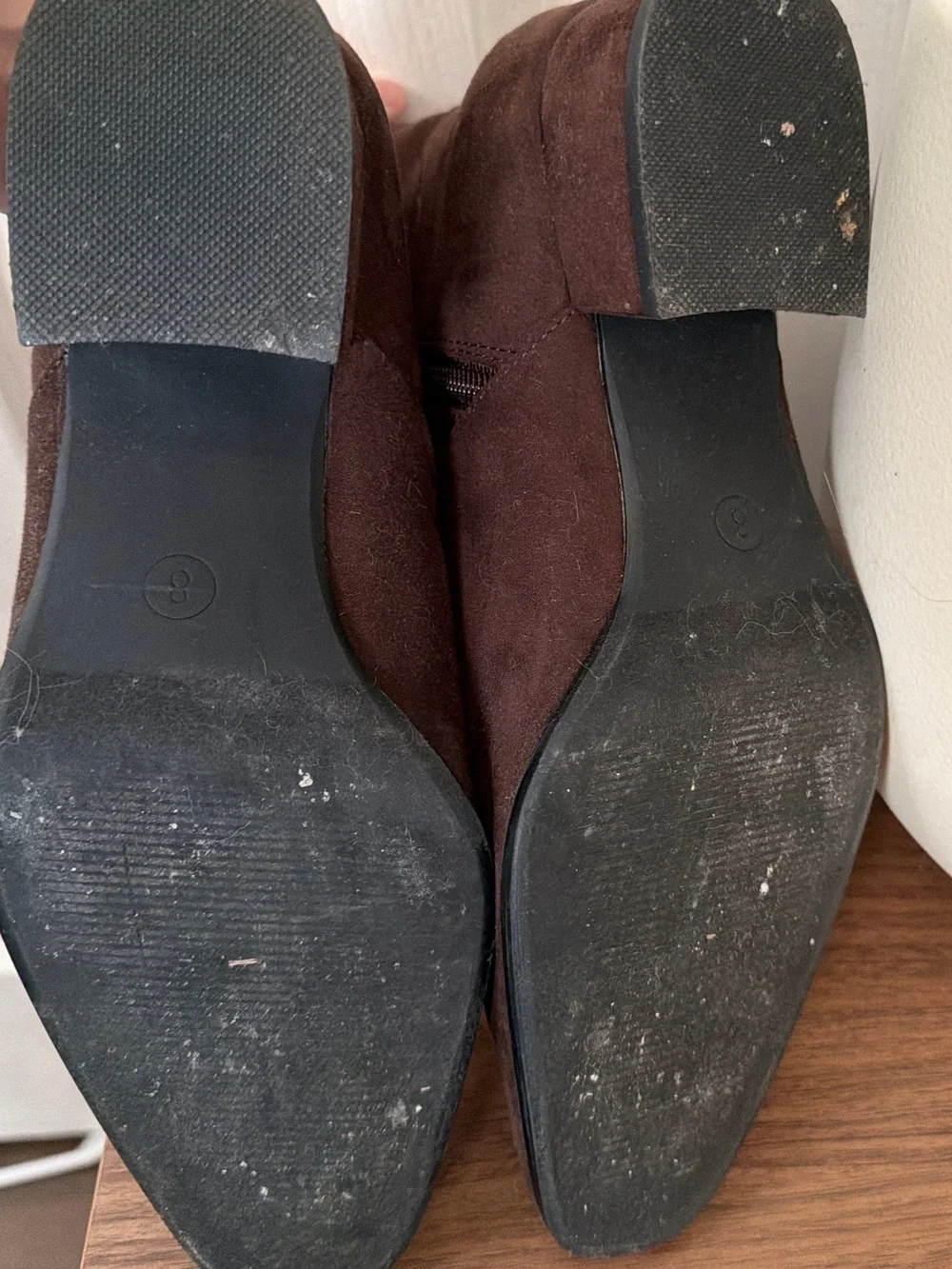 Universal Thread Chocolate Brown Faux Suede Square Toe Ankle Booties Size 8